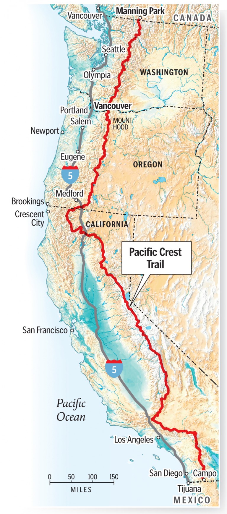 map of pacific crest trail        <h3 class=
