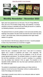 My New Author Newsletter Issue 1